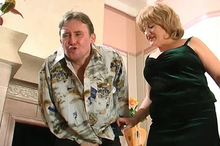 Mature mistress whipped up the employee's ass and forced to fuck her.