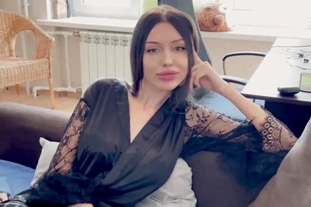 Hot Russian brunette fucks a random stranger to live with him and not pay for the hotel.